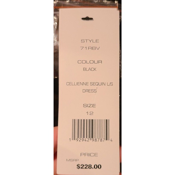 French Connection Black Sequin Long Sleeve Shirt Size 12 NWT (Style 71rbv) - Picture 4 of 7